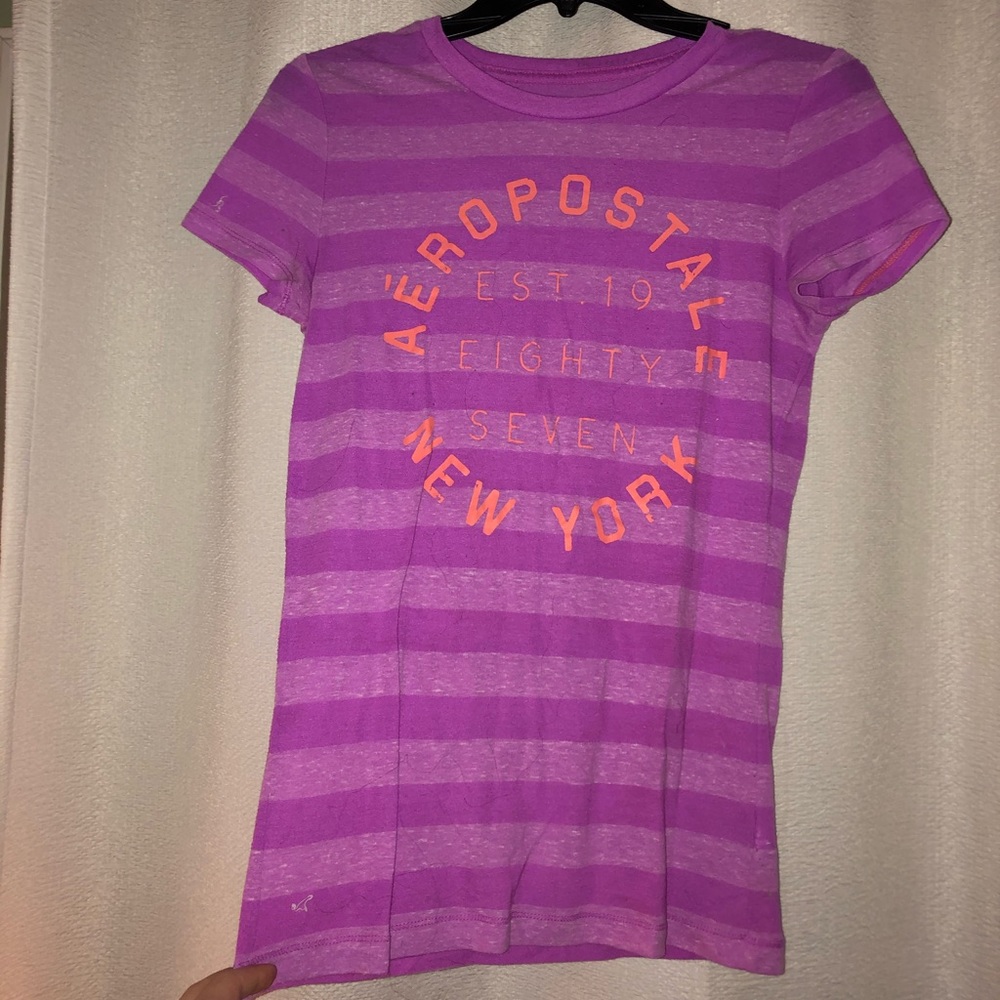 Purple striped t shirt